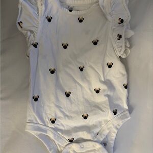 Baby GAP White Baby Onesie with Minnie Mouse